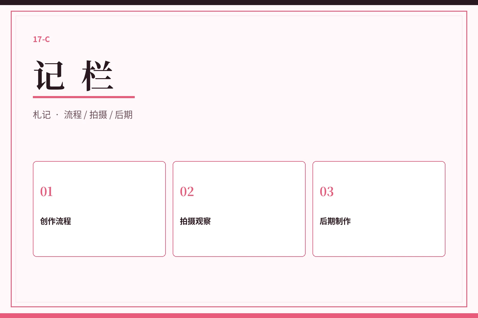记栏：把创作过程写成看得懂的步骤配图